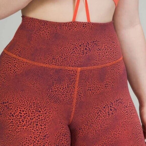 Lululemon Wunder Train High-Rise Tight 25" Crackle Glaze Vintage Orange 6 - Picture 3 of 9
